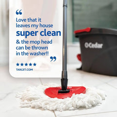 O-Cedar EasyWring Spin Mop and Bucket System: Portable, Non-Abrasive, Reusable, Extendable Handle